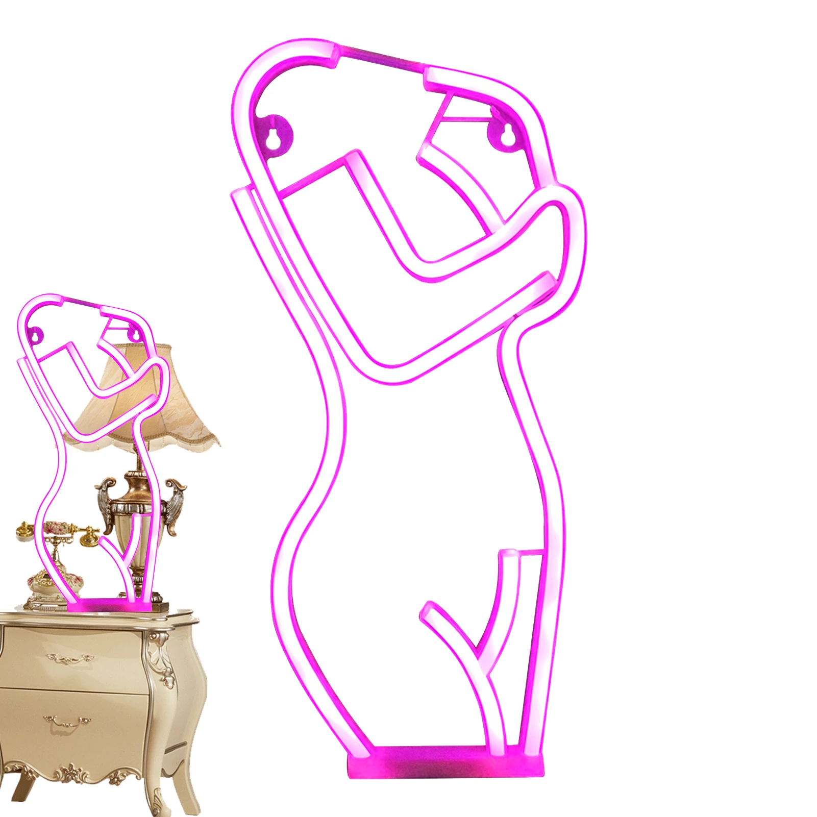 

Sexy Girls Light Sign Custom LED Sign Lady Back LED Signs Pink LED Night Lights USB Connected Decorative Sign Bedroom Man Cave