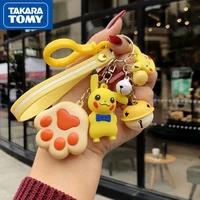 takara tomy pikachu pendant keychain female cute creative personality couple car key chain girls backpack ornaments