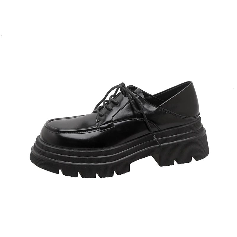 AIYUQI Women's Loafers Genuine Leather 2023 New Lace-up Platform Women Shoes Autumn British Style Ladies Shoes