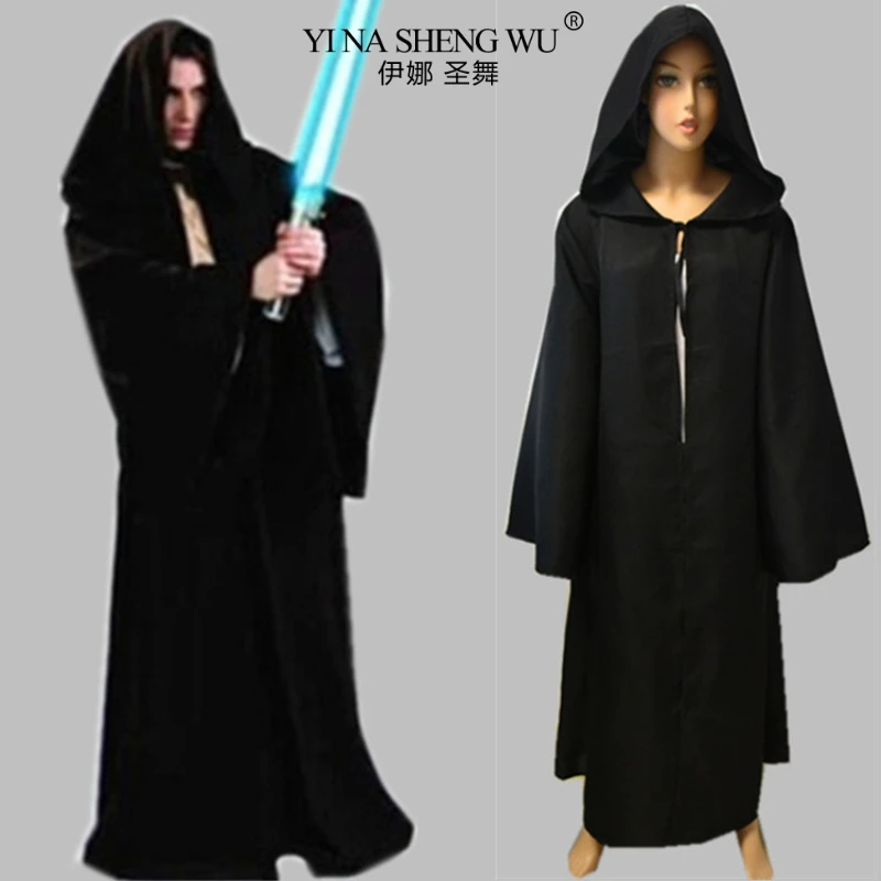 

Coffee Black Cosplay Vampire Wizard Magic Cloak Long Cloak Hooded Halloween Easter Horror Costume Cloak for Men Women Children