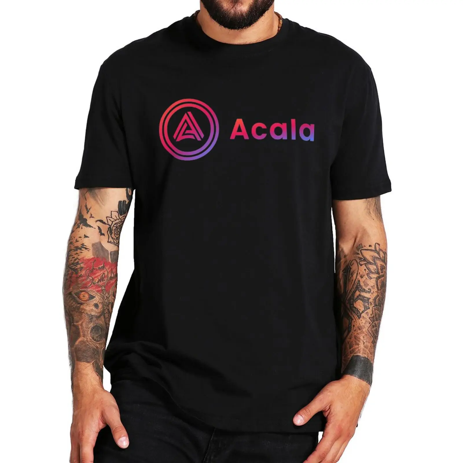 

Acala AUSD Logo T Shirt Crypto Coin Token Lovers Funny Men Clothing Summer EU Size 100% Cotton Basic Casual T-shirts