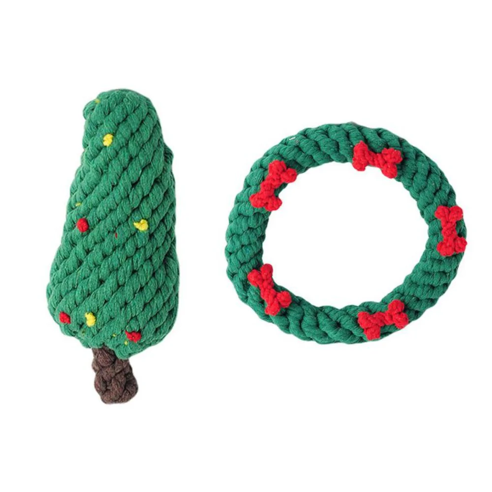

Pet Dog Christmas Chew Toys For Aggressive Chewers Funny Durable Dog Toy Cotton Rope Puppy Cat Dog zabawki dla psa