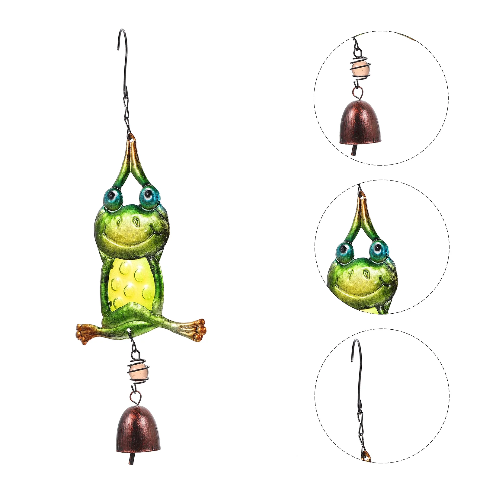 

Wind Chime Frog Bell Hanging Garden Chimes Pendant Home Outdoor Iron Ornament Decor Outside Metal Bird Gift Porch Ornamenr