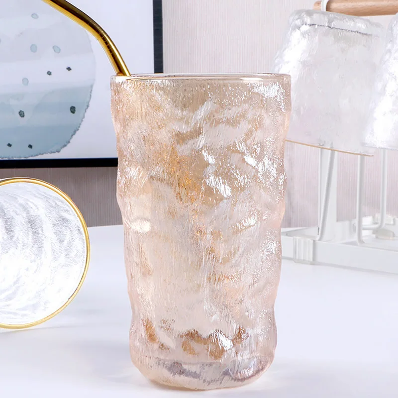 

Стеклянный бокал для воды, молока, сока, водопад, хрустальный бокал, утолщенный корпус, высокоэффективный лай, янтарь, 330 мл, набор из 6 бессви...