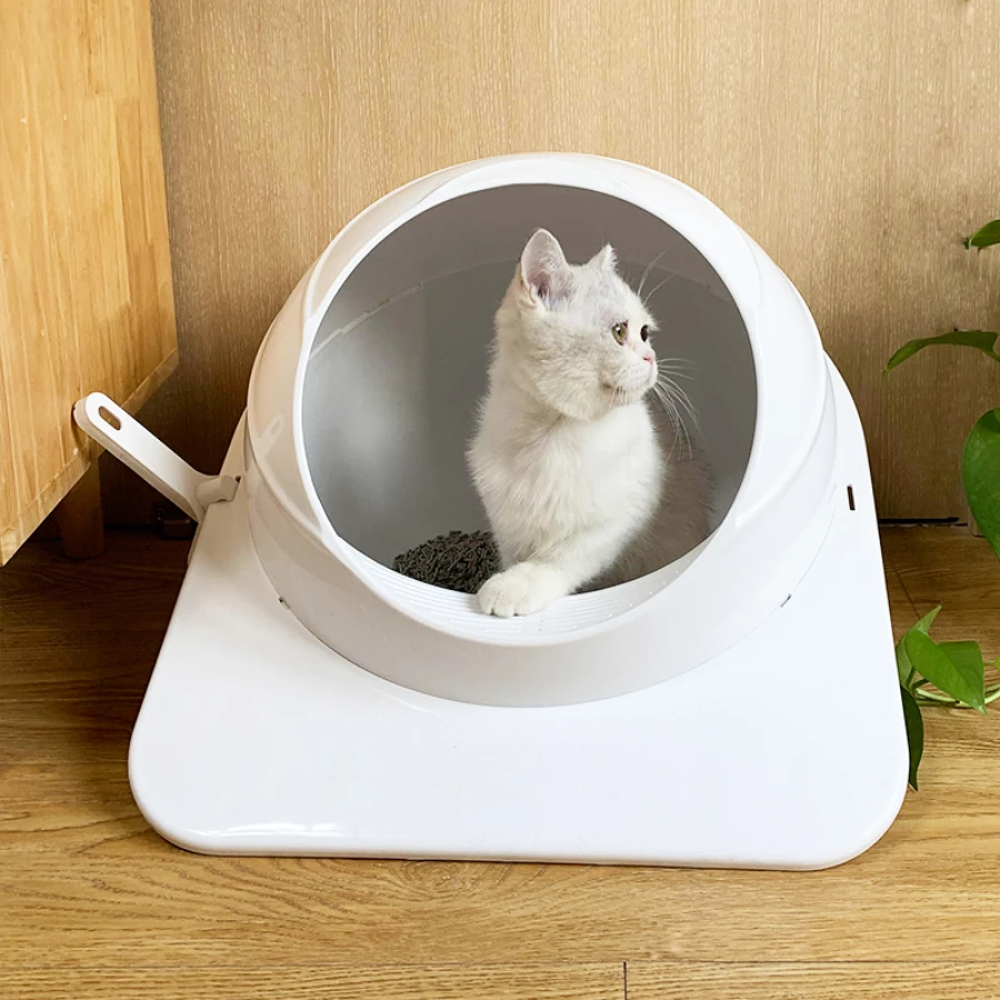

Enclosed Jump Cat Litter Box Splash Guard Pee Shield Splash Guard Tall Kwaii Large Cats Toilet Areneros Para Gato Pet Products