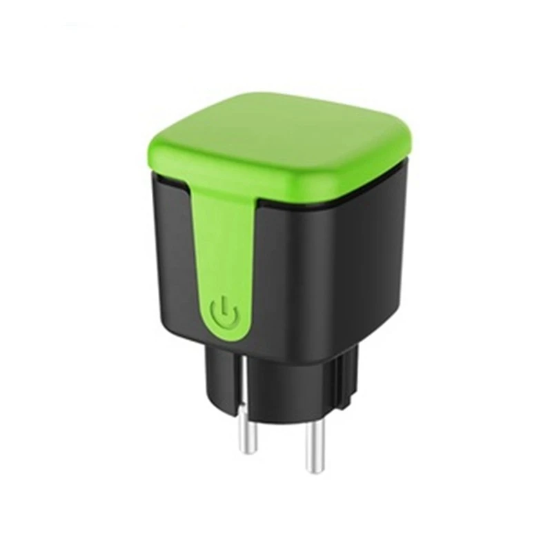 

1 PCS Outdoor Smart Plug Green&Black 16A With Power Monitor Function,For Tuya Smart Life Alexa EU Plug