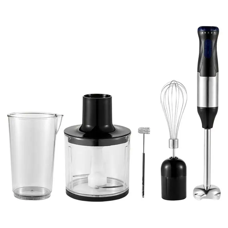 Hand Blender Immersion Electric Milk Foam Maker Mixer Coffee Drink Frothing Wand 5-in-1 Portable Rechargeable With Strong Power