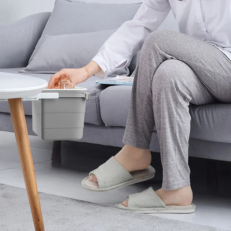 

Household Home Office storage easy to use Trash Storage Bin Retractable Plastic Trash Can Under Living Room Bathroom Desk