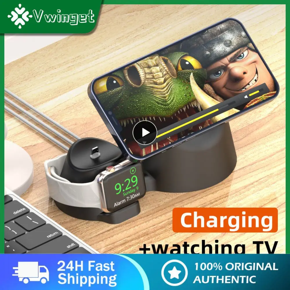 

160g Wireless Charger Stand 3 In 1 Wireless Charger Silicone Stand Material Fine Workmanship Phone Stand For Airpods Black