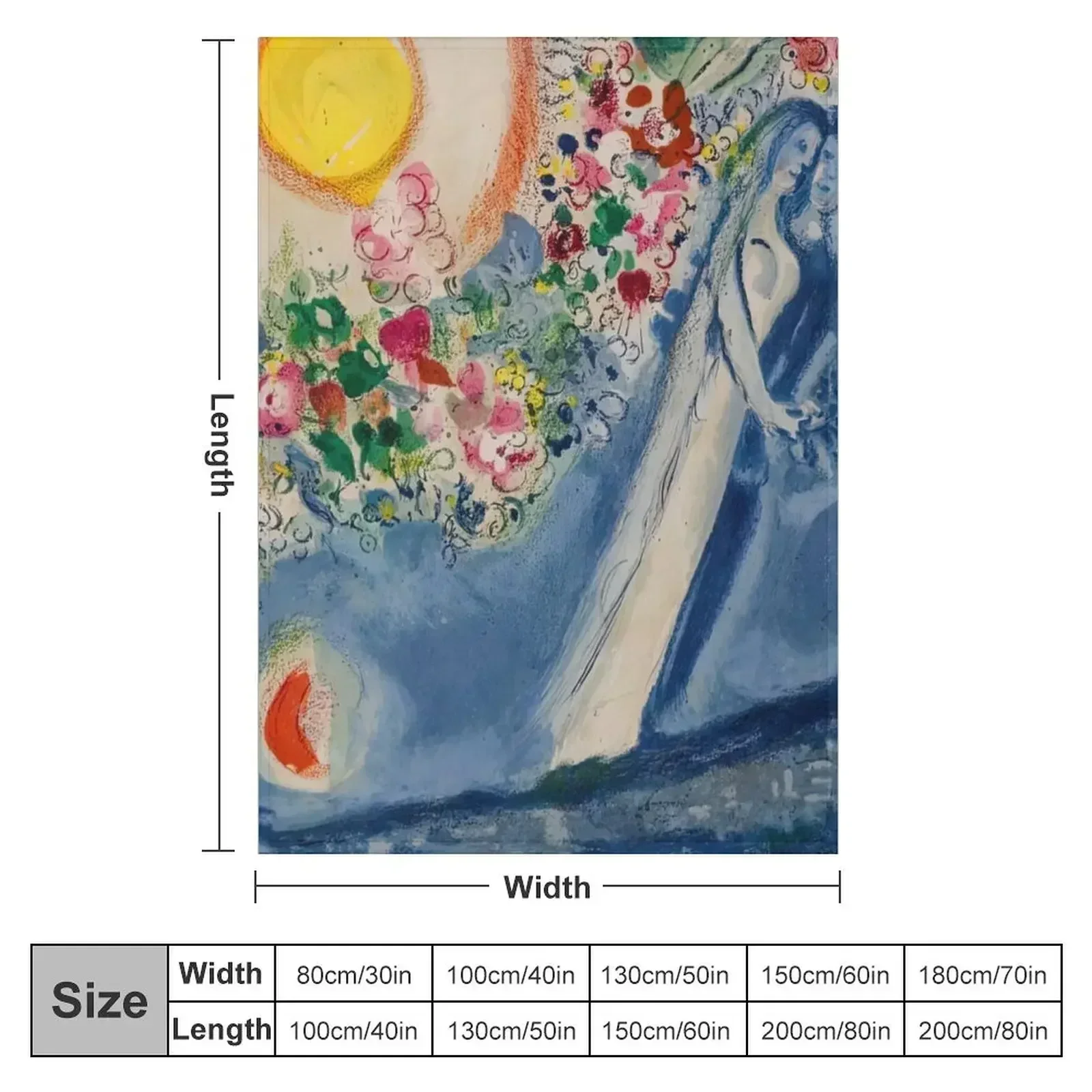 Одеяло Lovers in the Sky of Nice by Marc Chagall диваны рождественские подарки одеяла