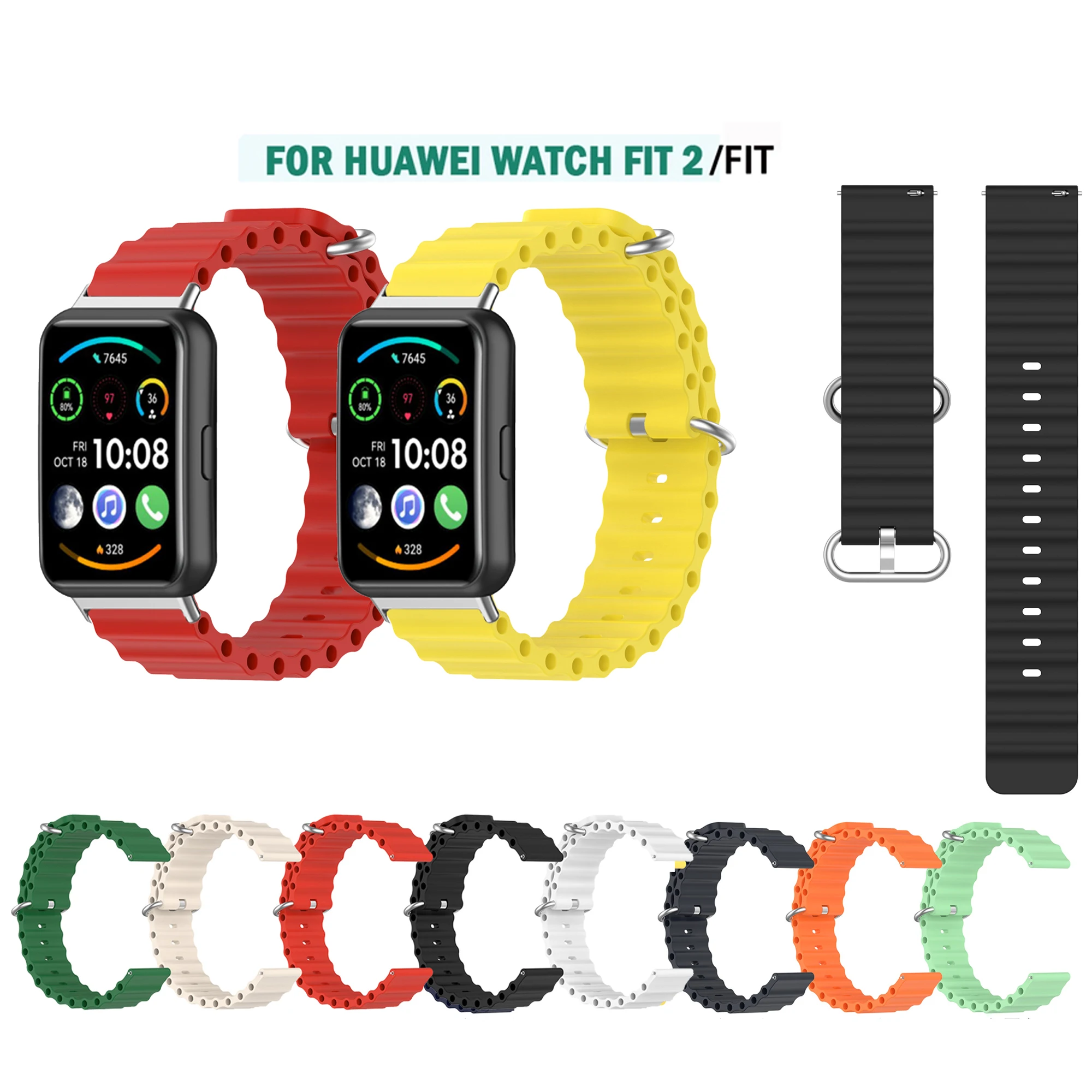 

Силиконовый ремешок Ocean для Huawei watch fit 2 fit2, спортивный браслет