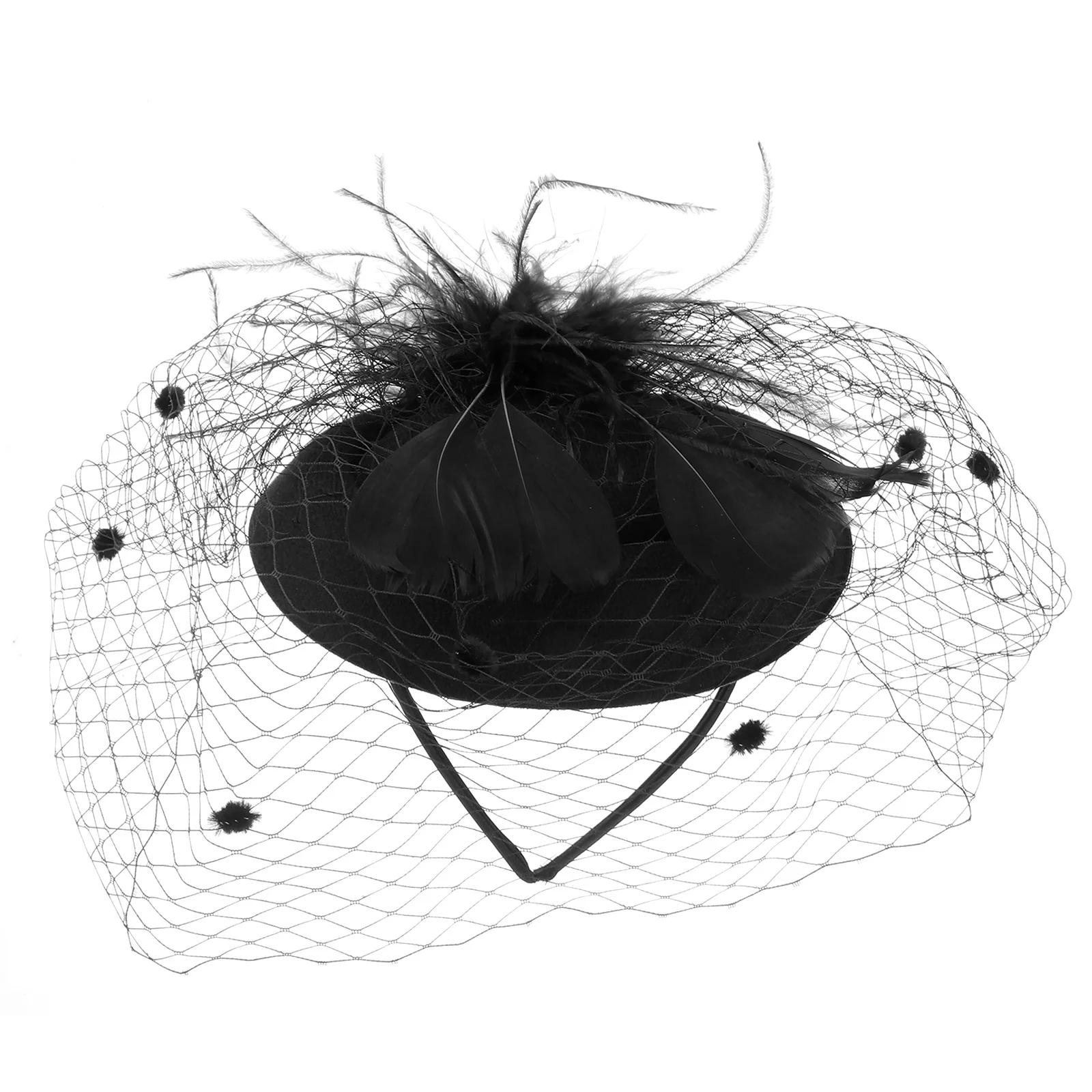 

Bridal Vintage Headdress Hair Hoop Photo Prop Beret Decoration Mesh Outfits Women