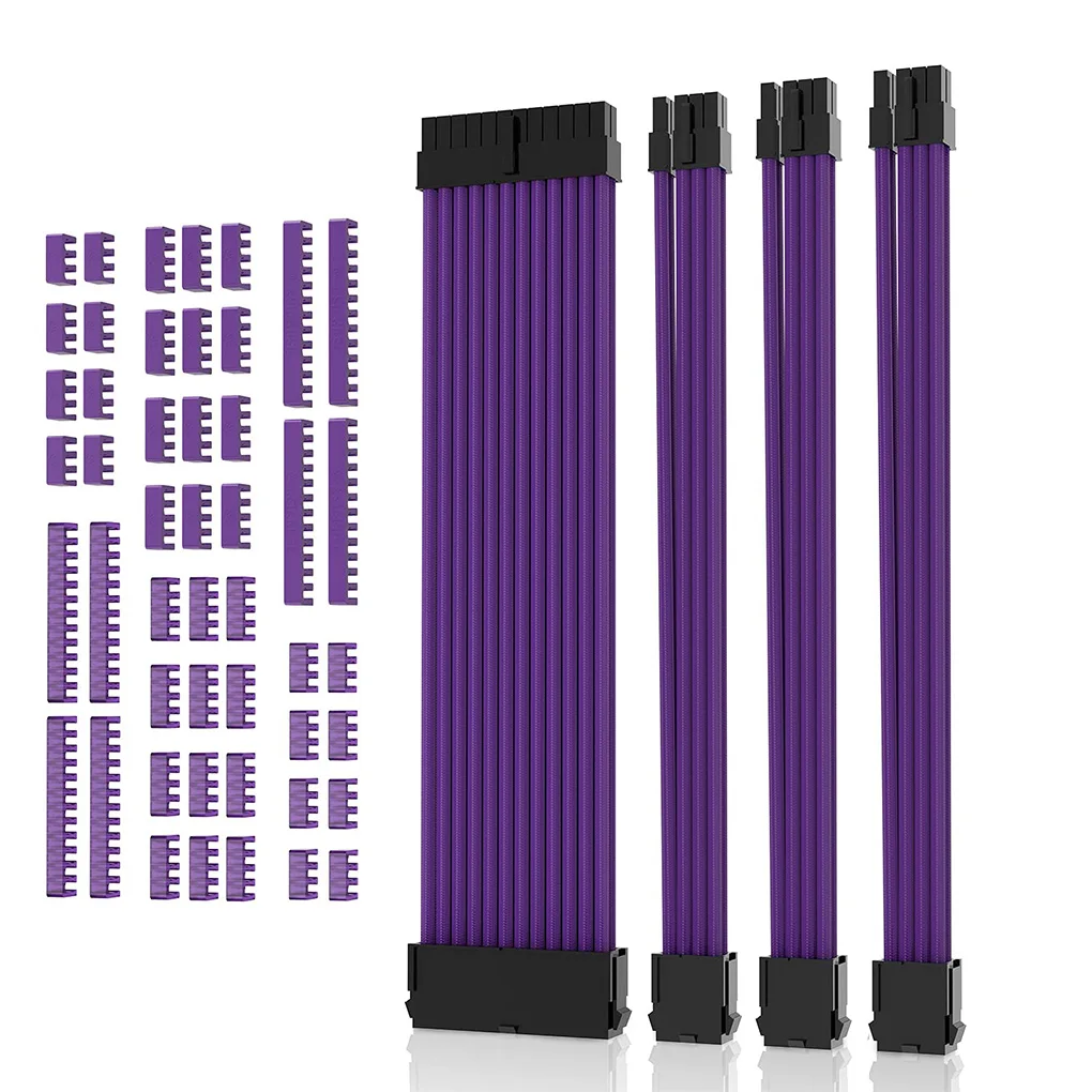 

Удлинитель питания с внутренней резьбой на внешнюю часть 18awg, кабель питания 30 см, компьютерный блок питания, набор нейлоновых шнуров 24pin 4 + ...