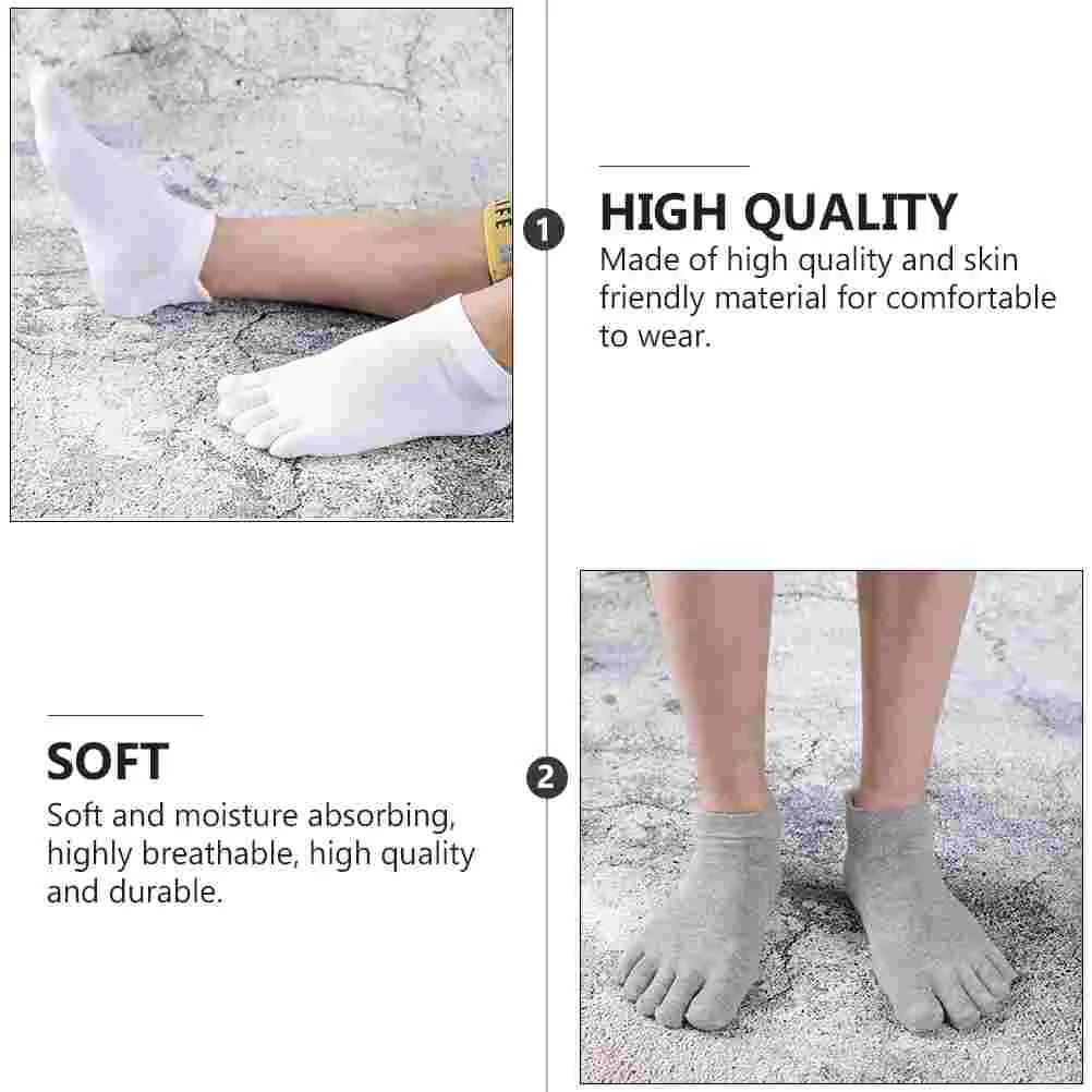 4Pairs Men Five-toed Short Socks Soft Cotton Socks Men Socks Five-toed Socks Breathable Toe Socks for Gift Men