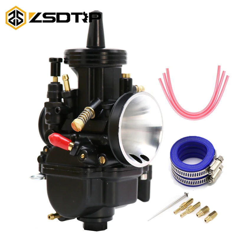 

ZSDTRP Black PWK Carburetor 21 24 26 28 30 34mm With Power Jet Adapter 4T Engine Carb Dirt Bike Motorcycle Scooter UTV ATV