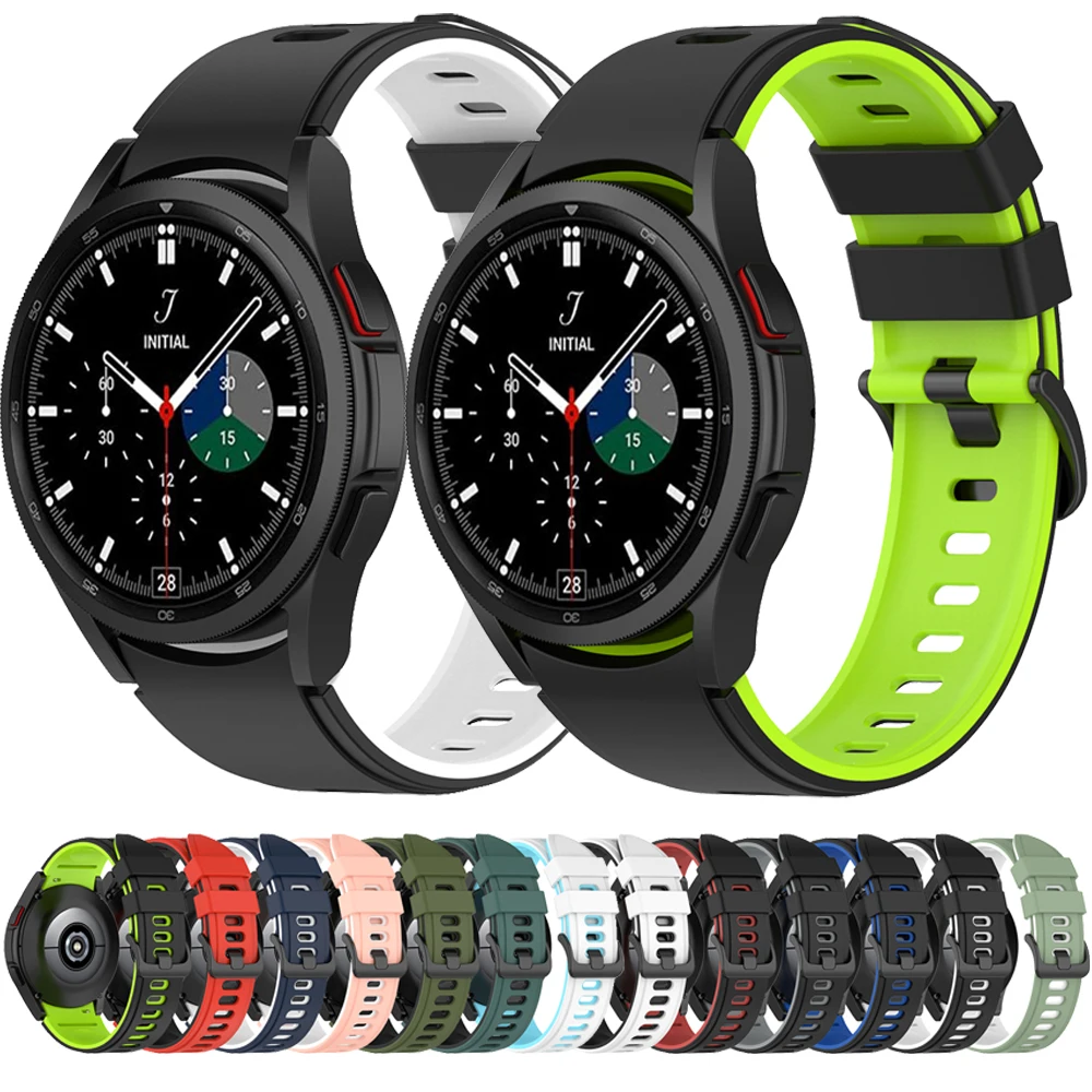 

Ремешок силиконовый для Samsung Galaxy Watch 4 classic, спортивный мягкий браслет без зазора для Galaxy Watch 4, 46 мм 42 мм 44 мм 40 мм