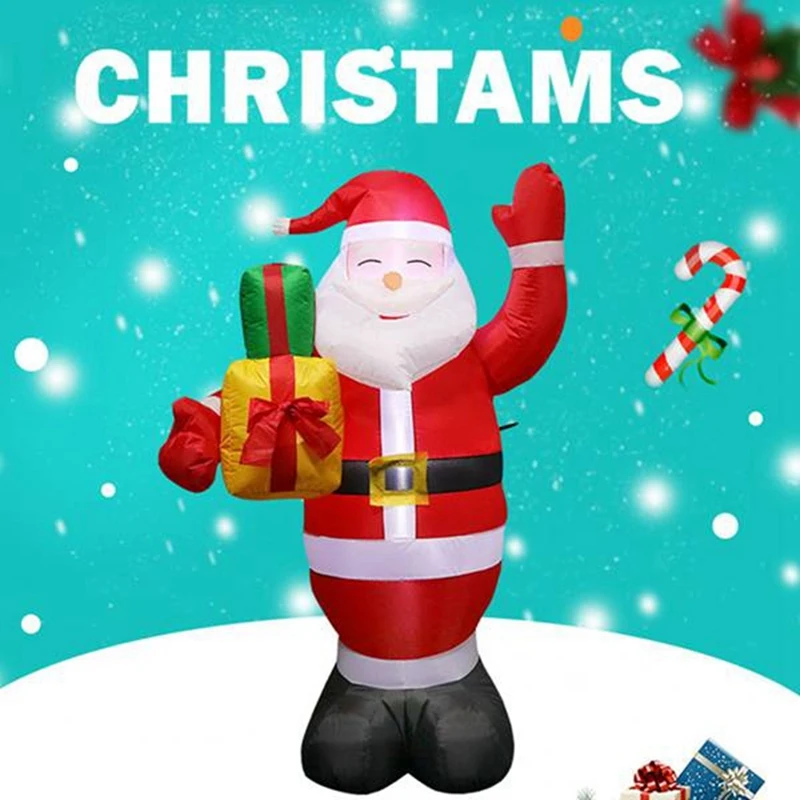 

1.5M Christmas Inflatable Doll LED Light Xmas Toy New Year Household Parties Ornament Outdoor Decorations