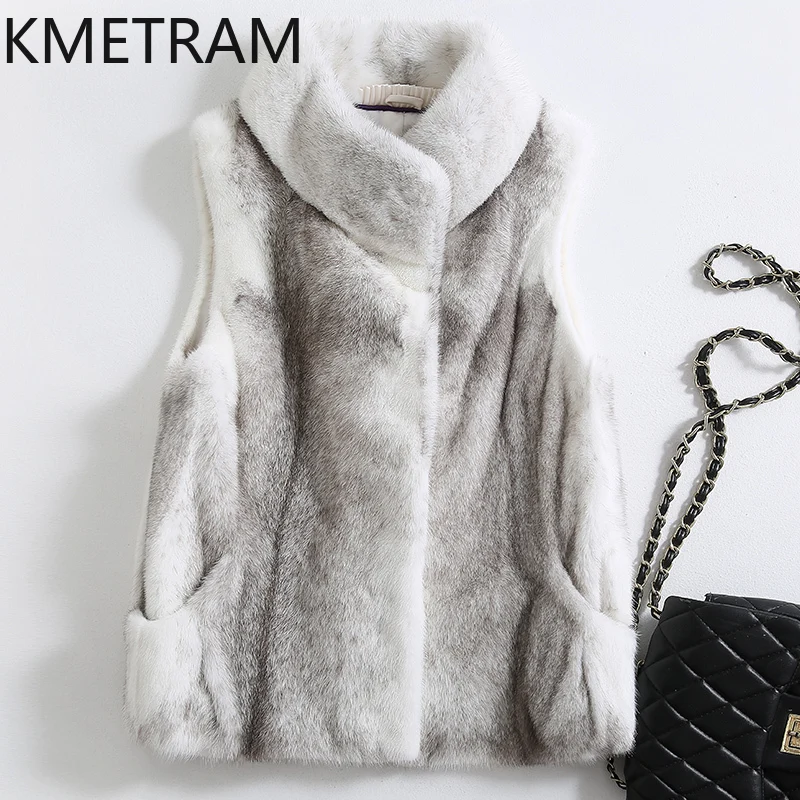 Шуба женская из натурального меха норки роскошная Короткая Меховая куртка без