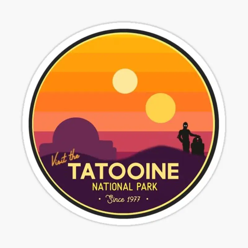 

Наклейка для ноутбука посетите Tatooine, украшение для спальни, автомобиля, милый мультяшный модный чемодан для общественных мест