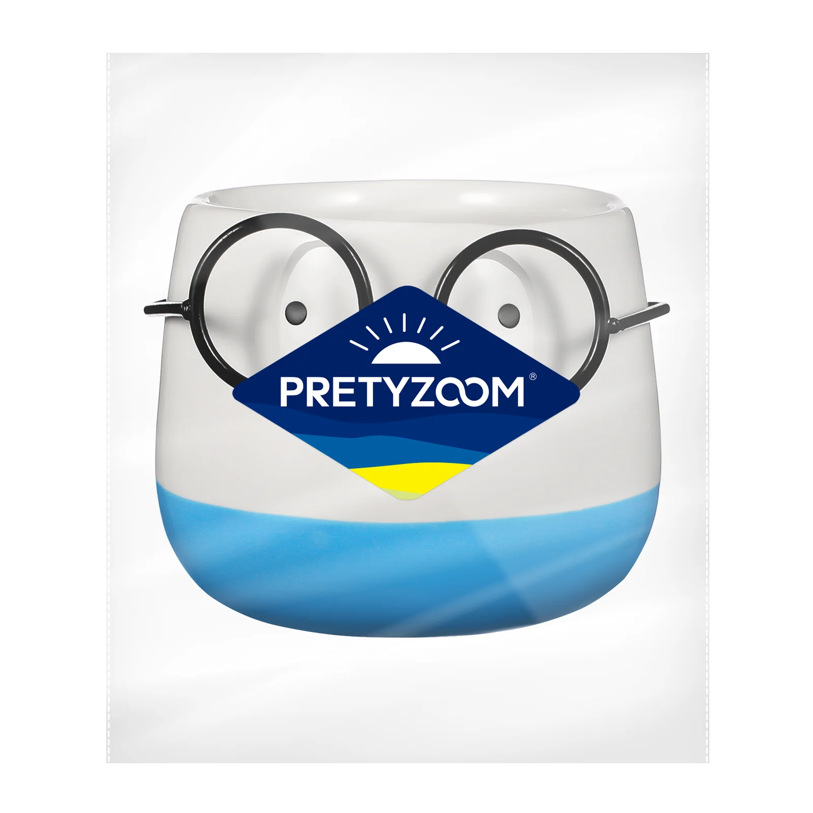 Уникальный цветочный горшок для офиса маленькая кашпо лица с декором в очках