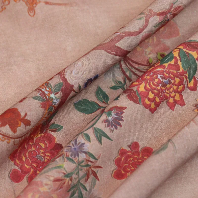 50X140 см Цветочная Высококачественная льняная ткань из натурального чистого рами
