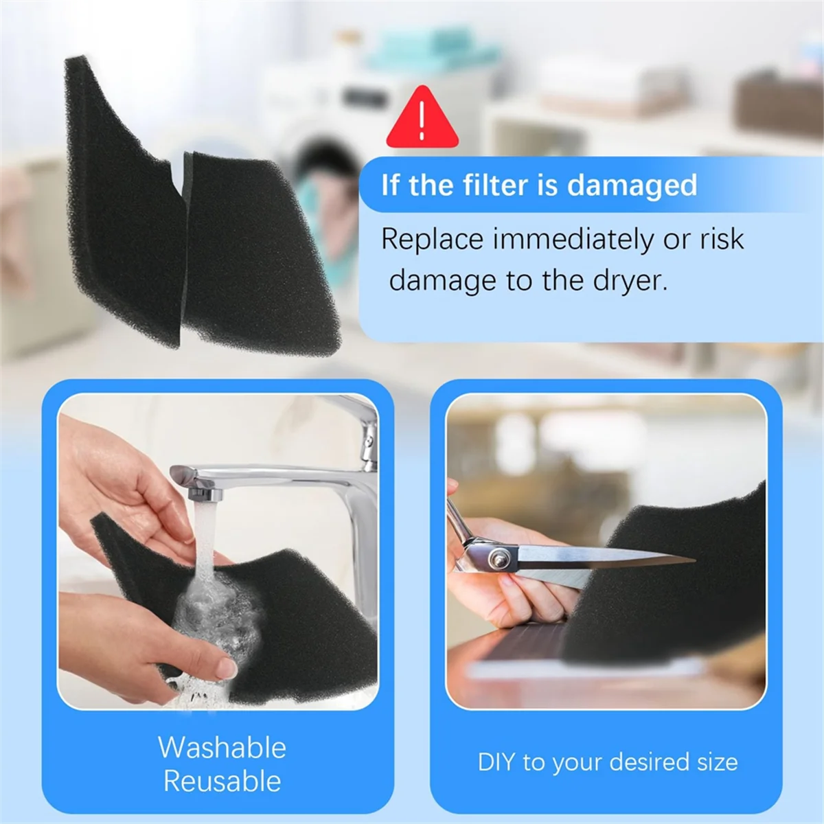 5PCS Replacement Dryer Filters for Beko/Grundig/Elektra Bregenz/Blomberg Part 2964840100 Tumble Spare Parts