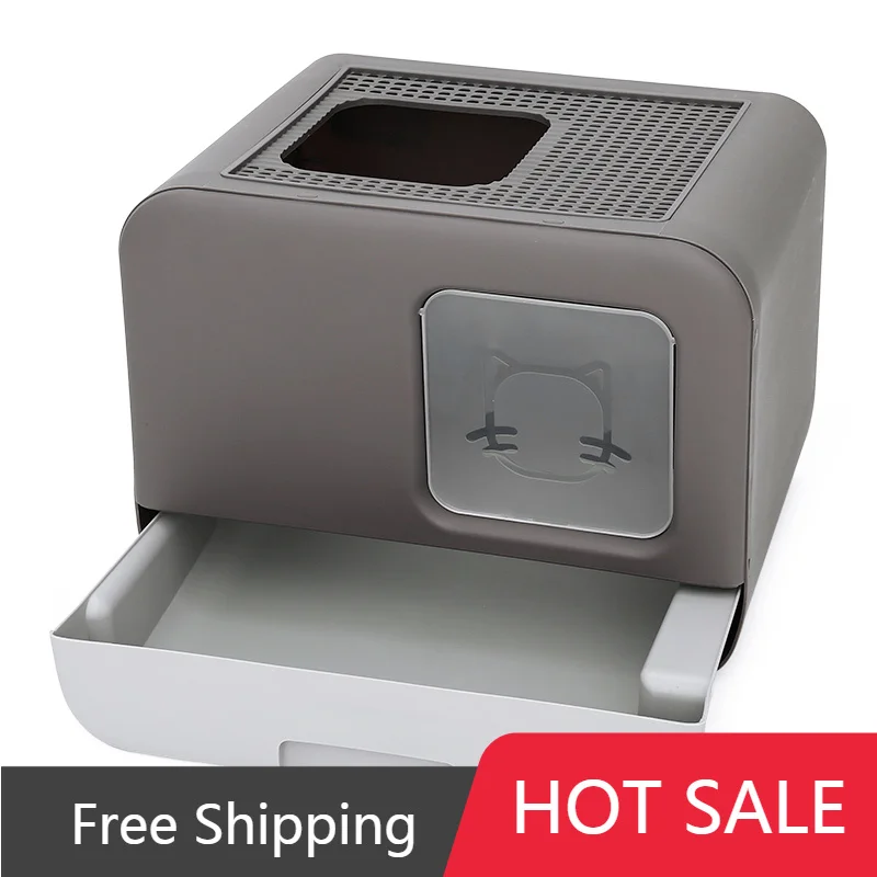 

Enclosure Frame Cat Litter Box House Strainer Drawer Convenient Cleaning Cat Litter Box Scoop Arenero Gato Pet Supplies Gatos