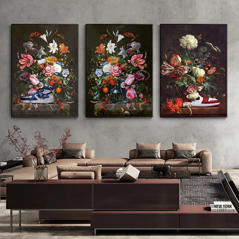 

Vintage European Style Still Life Flowers Canvas Painting Poster Prints Nordic Wall Art Pictures for Home Living Room Decoration