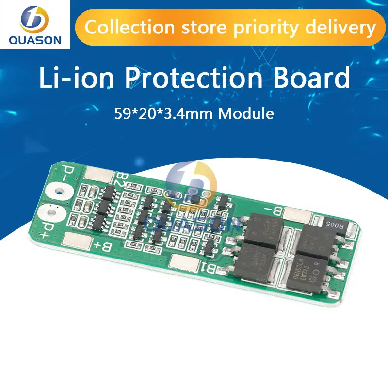 3S 15A Li-ion Lithium Battery 18650 Charger PCB BMS Protection Board 12.6V Cell 59x20x3.4mm Module | Integrated Circuits