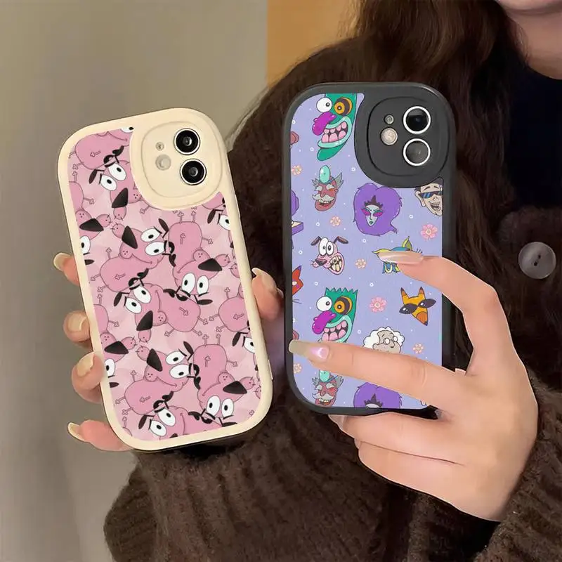 

Dog-Courage-The-Cowardly Phone Case Hard Leather Phone Case for iPhone 13 12 Mini 11 14 Pro Max Xs X Xr 7 8 Plus 6 6s Se 2022