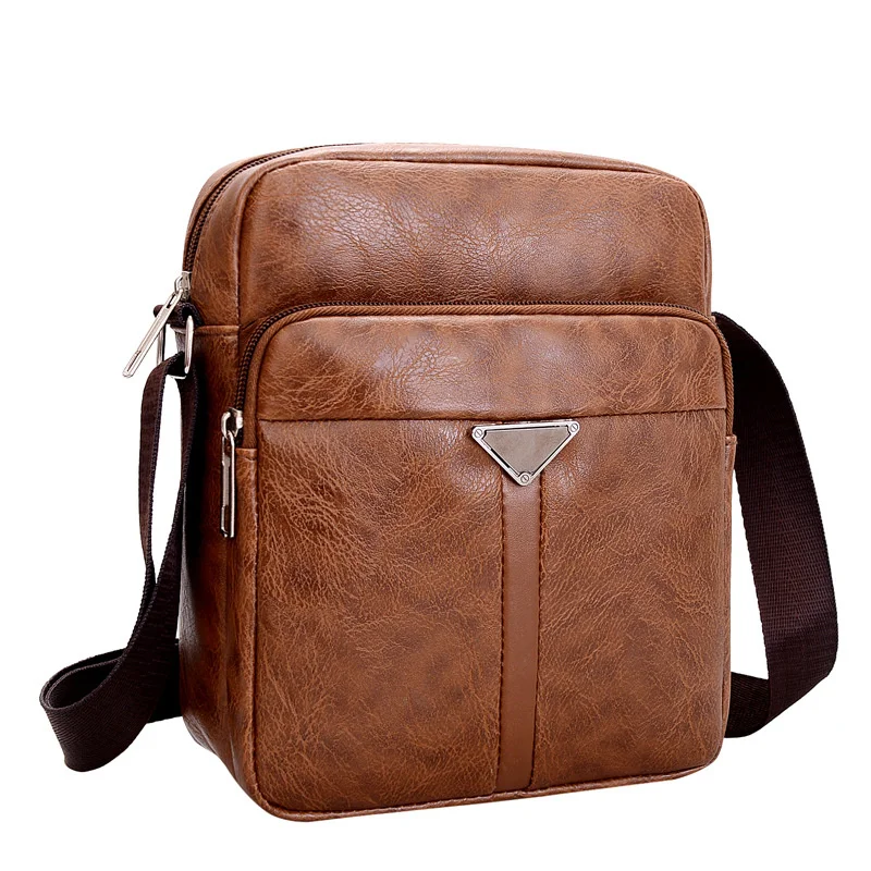 

Vintage PU Leather Men's Shoulder Bag Large Capacity Male Crossbody Messenger Bag Casual Sling Bag Fashion Handbag