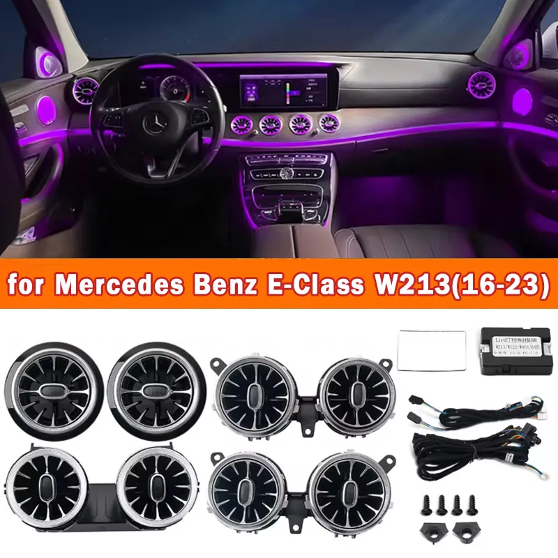 

64-цветные RGB LED-подсветки Воздуховодов Для Mercedes-Benz W213 E-Class: Декоративные Световые Элементы Для Салона Автомобил...