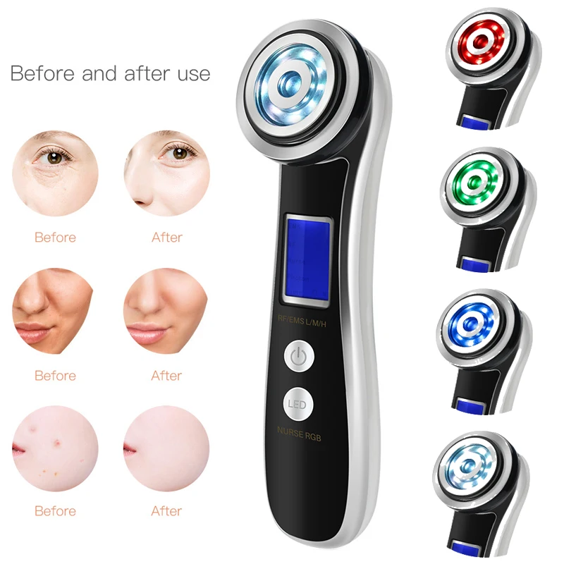 

EMS Face Massager RF Radio Mesotherapy Face Lifting Device LED Photon Therapy Wrinkle Removal Vibration Deep Cleansing Machine