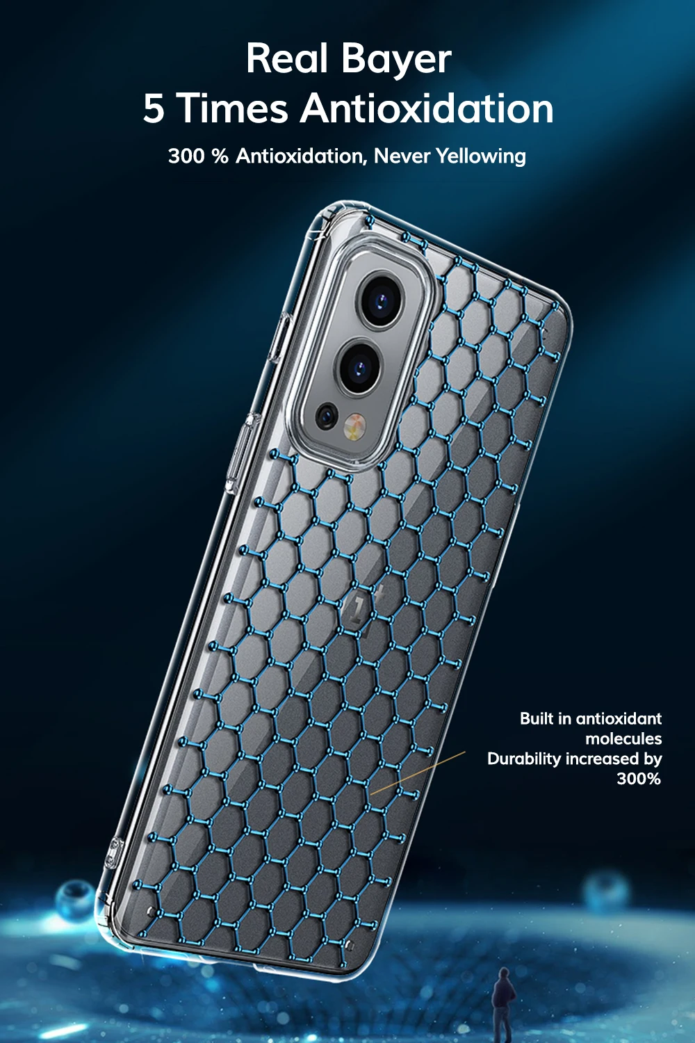 Najtaniej Odporny Na Wstrząsy Futerał UFLAXE Do OnePlus Nord 2 5G WLONS Niemcy Bayer 4K HD Krystalicznie Czyste Tylna Pokrywa Anty-żółta Obudowa