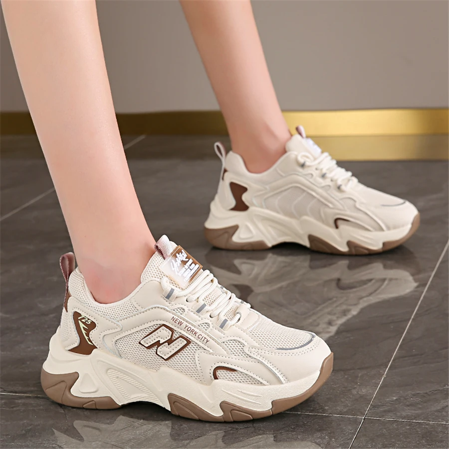 Кроссовки женские сетчатые повседневная обувь на платформе мягкая подошва для