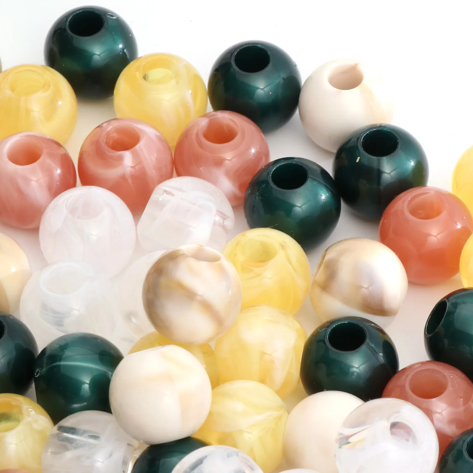 

50 шт., бусины с разноцветными чернилами, 16 мм