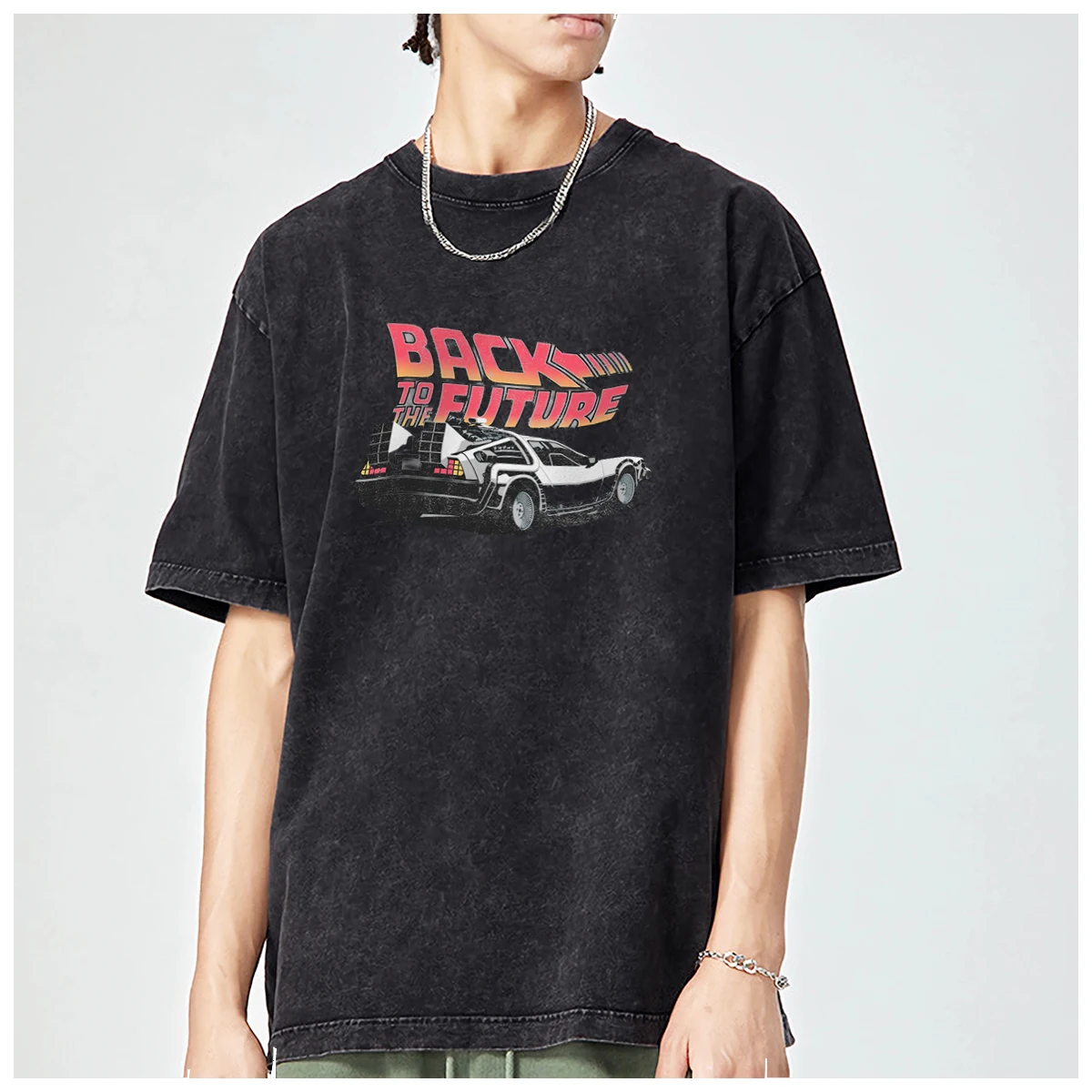 Футболки большого размера Назад в будущее DeLorean Time Travel Hoverboard для мужчин и женщин