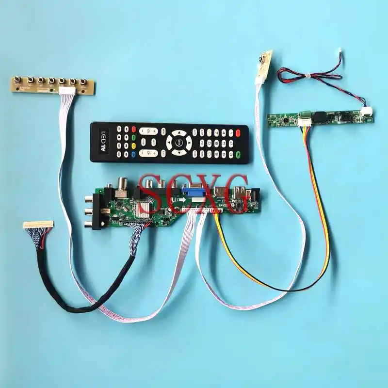 

For DV185WHM HM185WX1 MT185WHM LCD Display DVB Digital Drive Board AV USB RF VGA HDMI-Compatible 1366*768 18.5" 30 Pin LVDS Kit