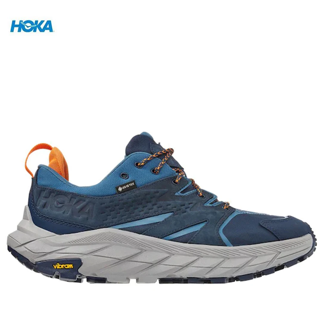 

HOKA Anacapa Low Gore-Tex Hiking Boots Outer Space Real Teal Breathable Anti Slip Men Women Outdoor Sport Running Sneaker