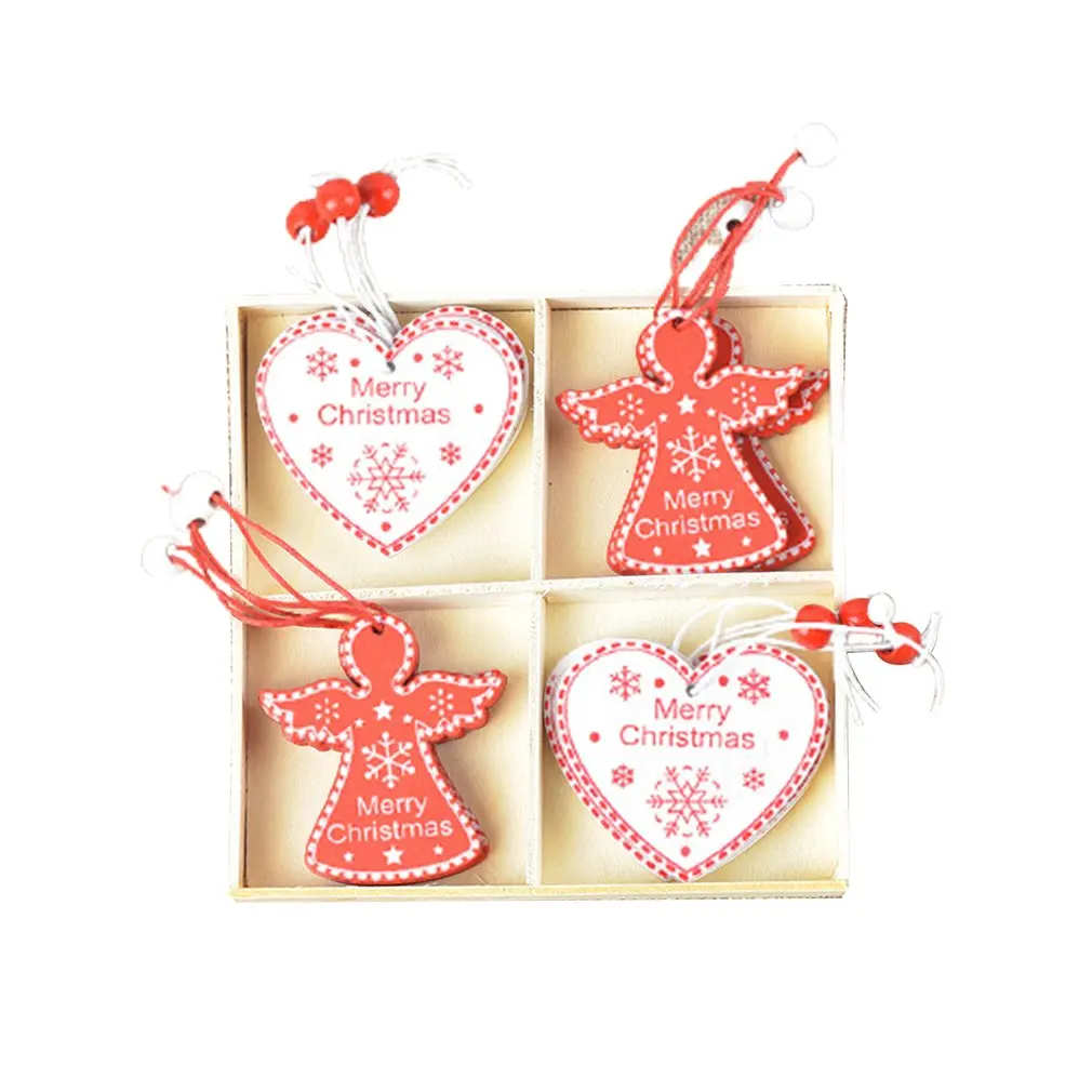 

Cute 2022 X-mas Wooden Elk Christmas Tree Decorations Hanging Pendant Deer Craft Ornament Xmas Ornaments for Home New Year