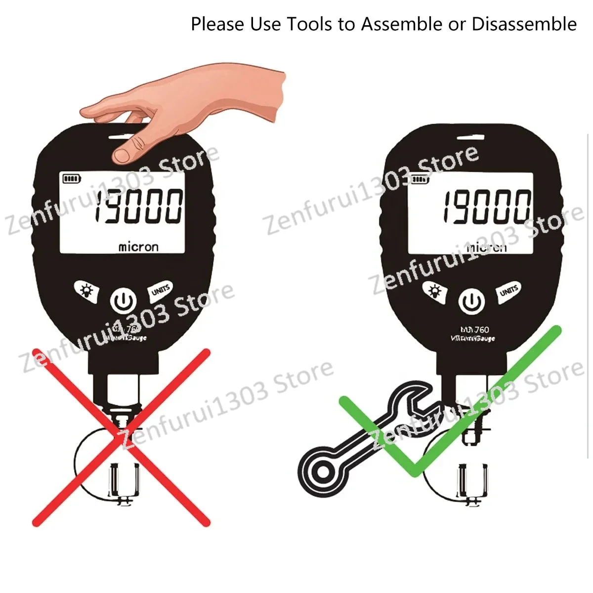 Цифровой вакуумный измеритель микронный 0-19000 микрон хладагента 1/4 дюйма SAE VGS-190