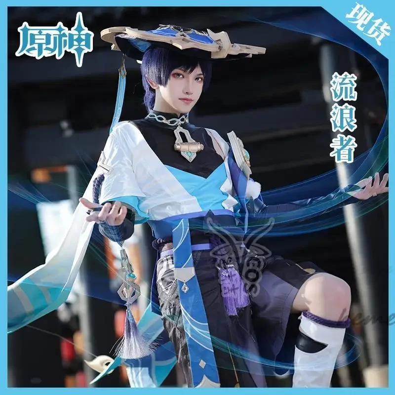 Genshin Impact Scaramouche Wanderer Vision Of God Косплей Kunikuzushi бамбуковая шляпа аксессуары для