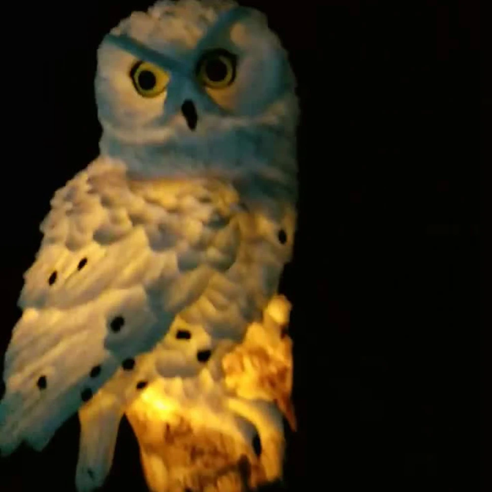 Сова солнечный газонный светильник смоляной напольный водонепроницаемый декор