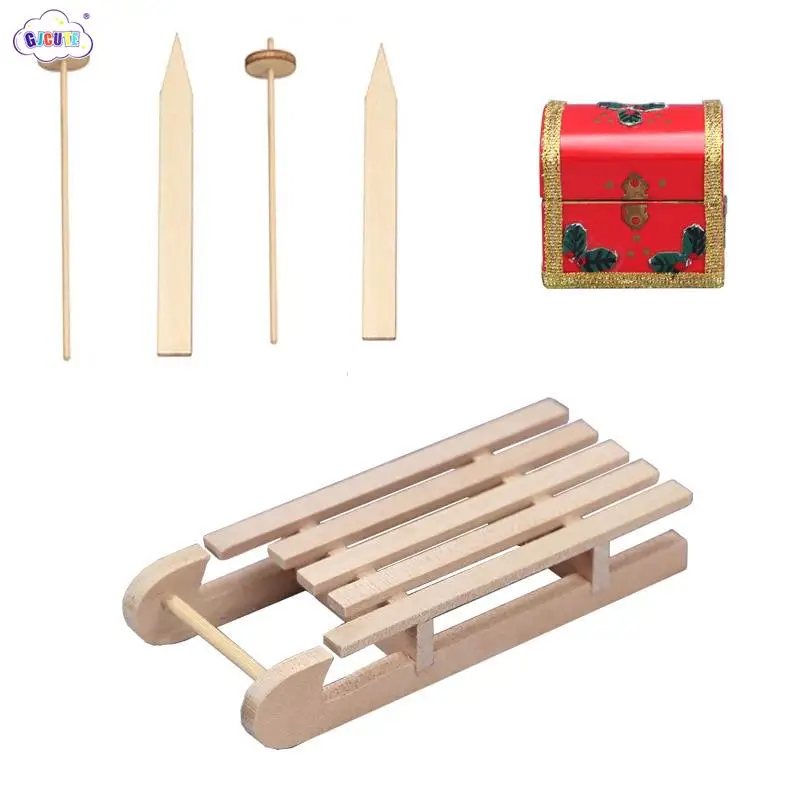 

Новинка 1:12 миниатюрный кукольный домик Рождественская коробка сани сноуборд Рождественское украшение модель искусственный кукольный домик аксессуары