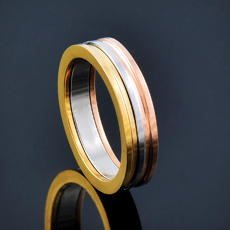 

KIOOZOL stainless steel metal ball rings for women gold color ring fashion jewelry 2022 new accessories 146 KO1