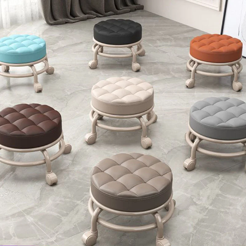 

2023New 1Pcsrotating Pedicure Spa Beauty Salon with Wheels Stool Living Room Change Shoes Low Stools Beauty Seat Chair Furniture