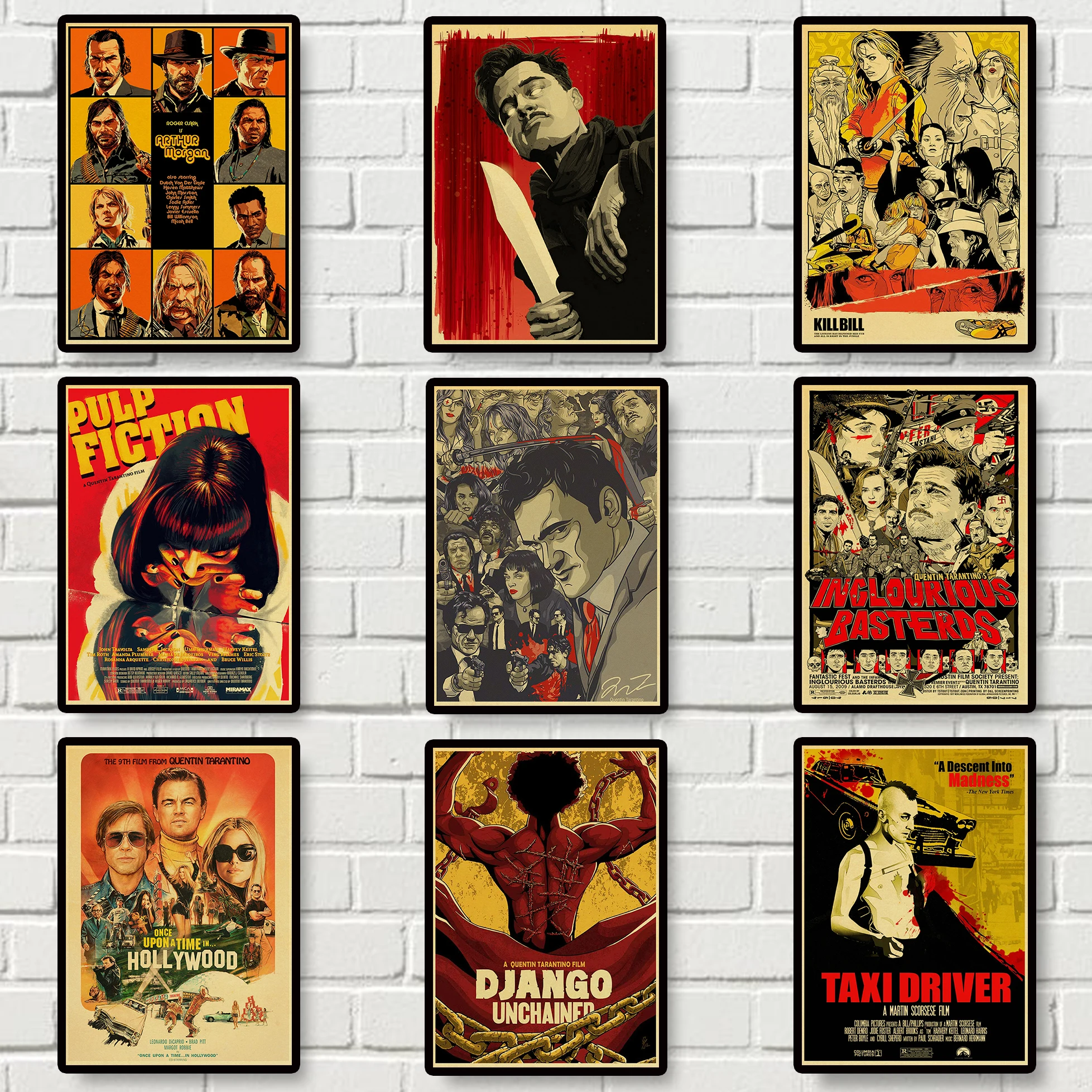 Куентин Тарантино, фильмы, целлюлозно, художественная литература, собаки, Inglourious Basterds, печатный плакат, украшение для дома, эстетическая Наклейка на стену