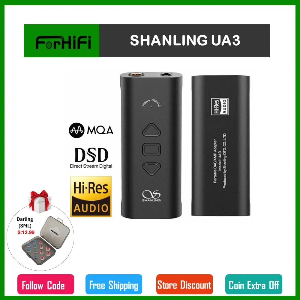 SHANLING UA3 Hi-Res портативный USB ЦАП усилитель для наушников AMP Type-C на 3 5 мм 4