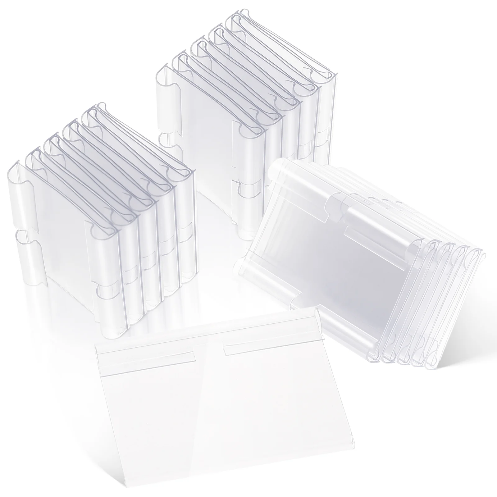 

60 Pcs Shelf Labels Adhesive Impresora De Sticker Clip Storage Bins Wire Holder Metal Shelves Price Tags Clip-on Sign Basket