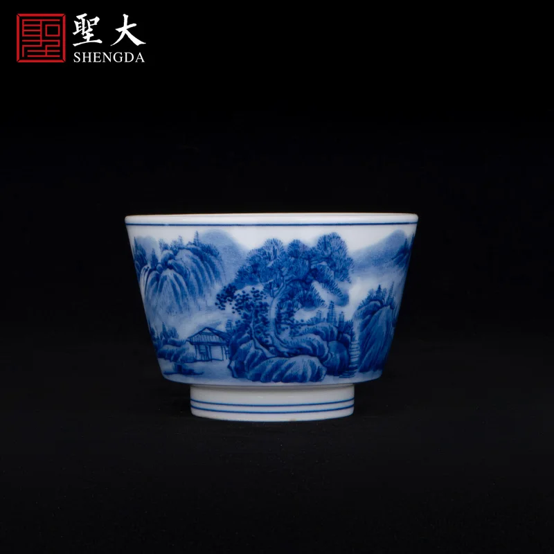 

Большая синяя книга поэзия пейзаж мастер чашка в цзиндэчжэне чистый ручной высококачественный керамический чай кунг-фу